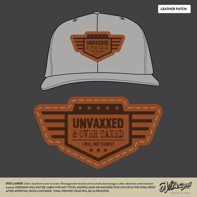 Premium Unvaxxed & Over Taxed Leather Patch Cap | Leather Patch Unvaxxed & Over Taxed Hat | Customizable Unvaxxed & Over Taxed Leather Hat | Exclusive Unvaxxed & Over Taxed Leather Patch Cap | High-Quality Unvaxxed & Over Taxed Leather Hat