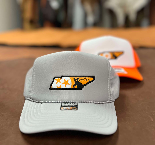 Tennessee Themed Foam Trucker Hat | Tristar Bear Mountains Foam Cap | Woven Patch Trucker Hat Tennessee