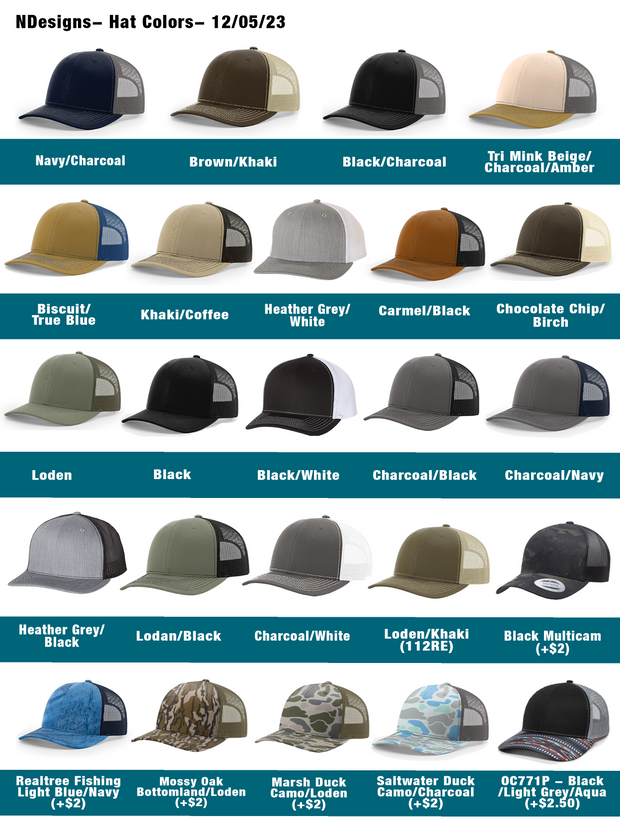 Custom Leather Patch Hats - 12 for $15 each  Limited Time!