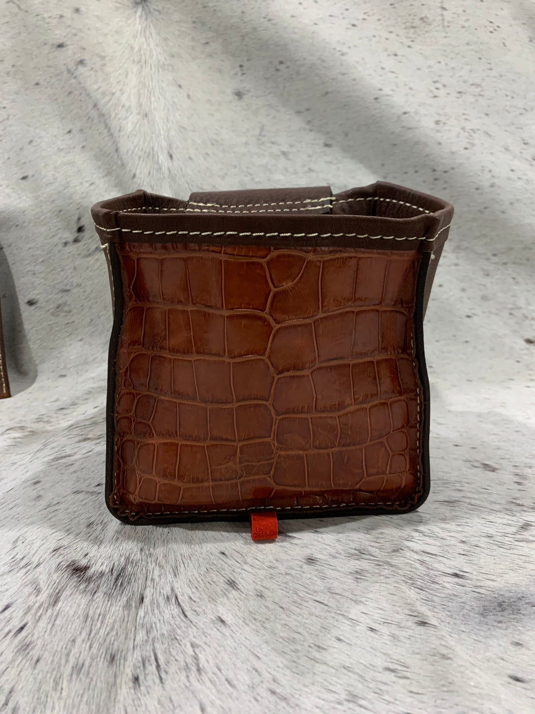 Brown Alligator Shotgun Shell Bag with Belt Loop – NDesignsLeather