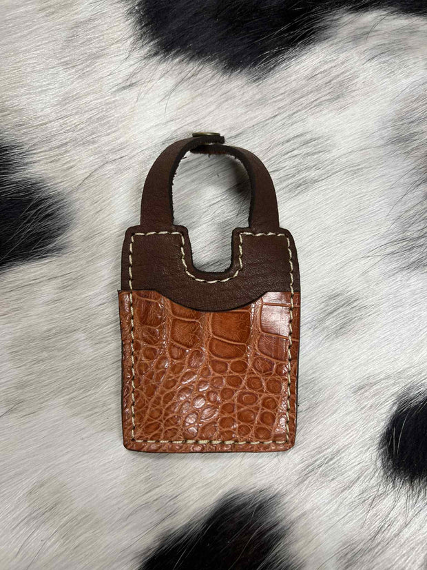 Leather Boot Wallet With Snap Strap