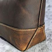 "Kristi" Leather Tote - Brown Leather