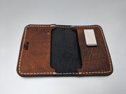 "Big Dan" Leather Wallet - Color: Brown Leather with Custom Logo