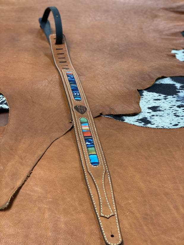 Aztec Dimensional - Personalized Leather Guitar Strap