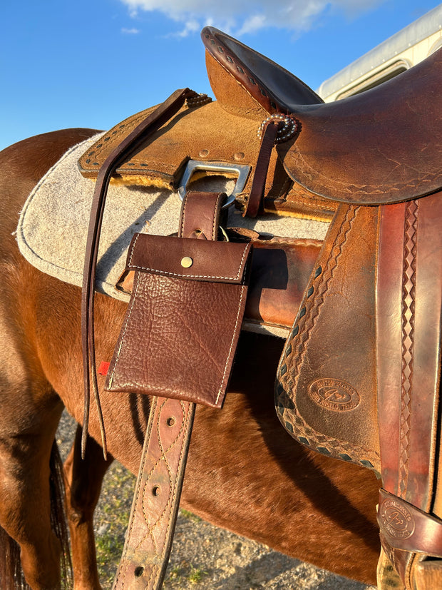 Leather Cell Phone Holder for Saddle