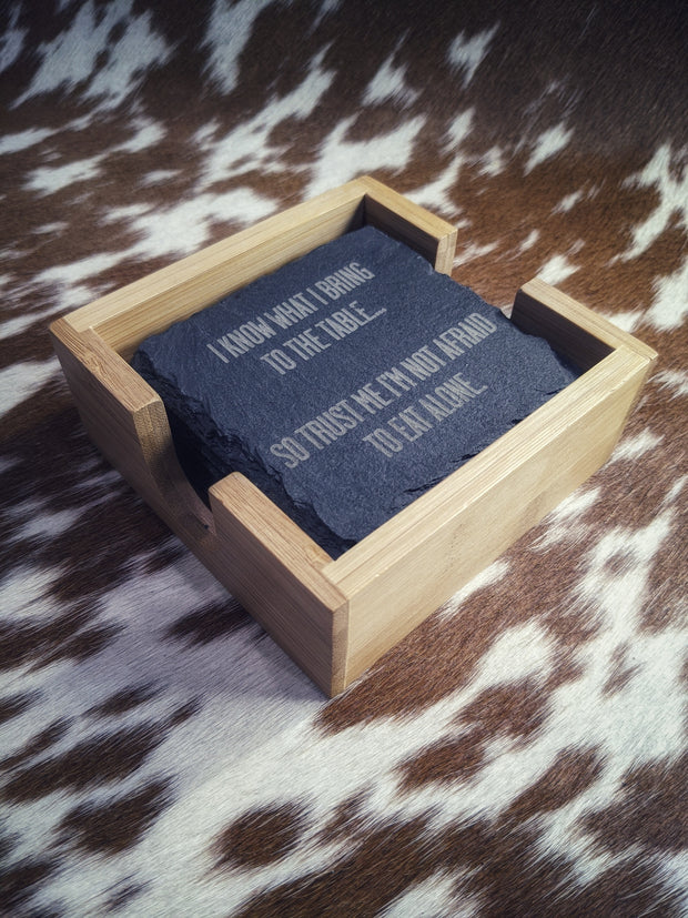 Square Slate Coaster with your logo!