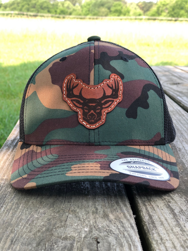 Deer Head Leather Patch Hat