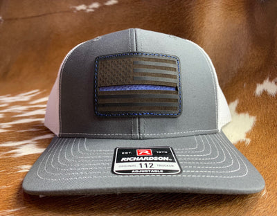 Thin Blue Line Leather Patch Hat Hat